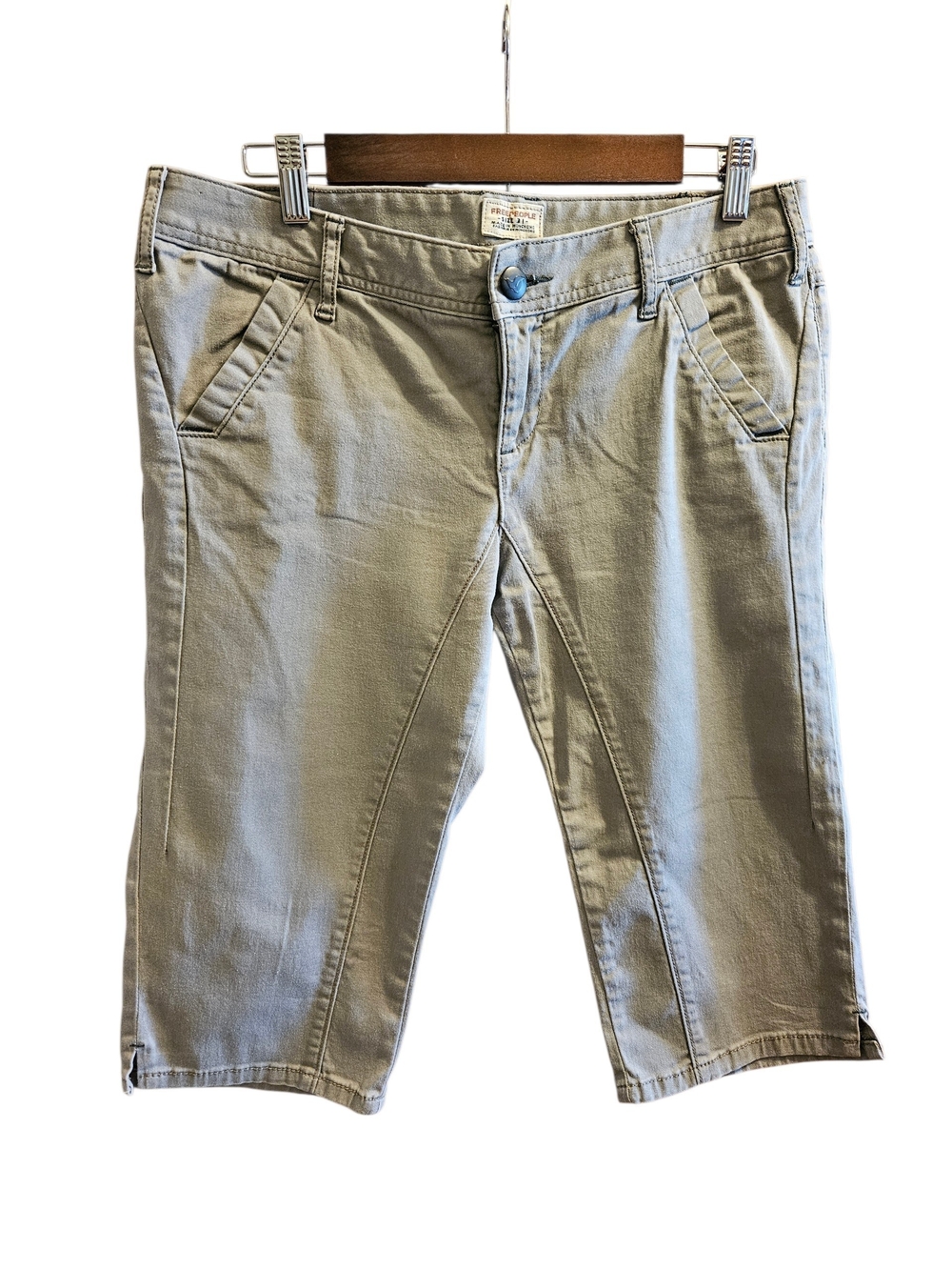 Free People Gray Cropped Ankle Jeans